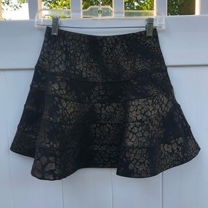 Like New Black and Gold Metallic Mini Skirt